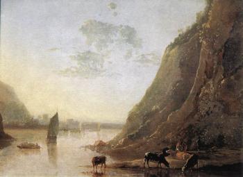 阿爾伯特 庫普 River Bank With Cows